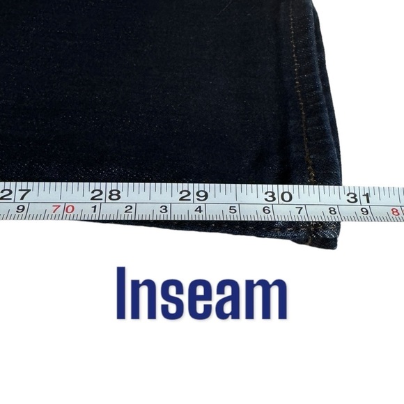 Lee Regular Fit Straight Leg Mid Rise Dark Wash denim jeans Womens 16 Long - Picture 8 of 8